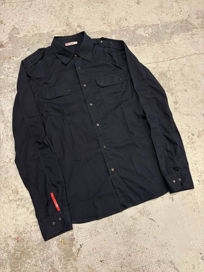 2000s Prada Linea Rossa Navy Italian Shirt WPcfBDd 3