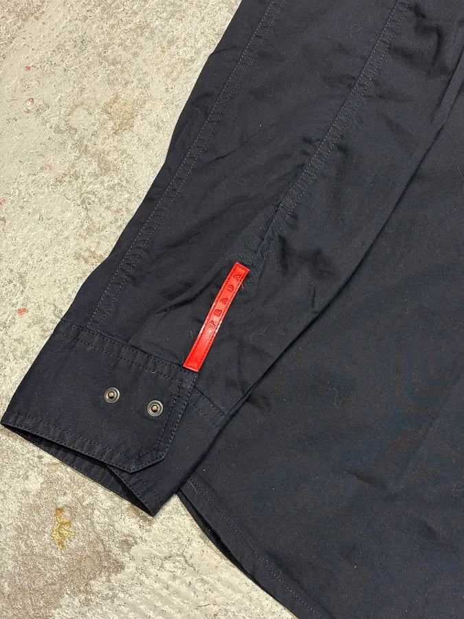 2000s Prada Linea Rossa Navy Italian Shirt WPcfBDd 5
