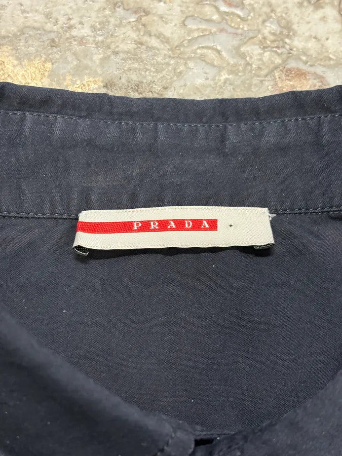 2000s Prada Linea Rossa Navy Italian Shirt WPcfBDd 7