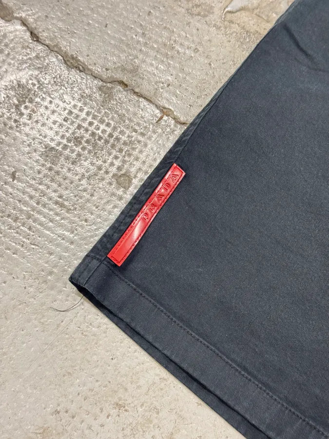 2000s Prada Linea Rossa Navy Shorts OVyylMq 4