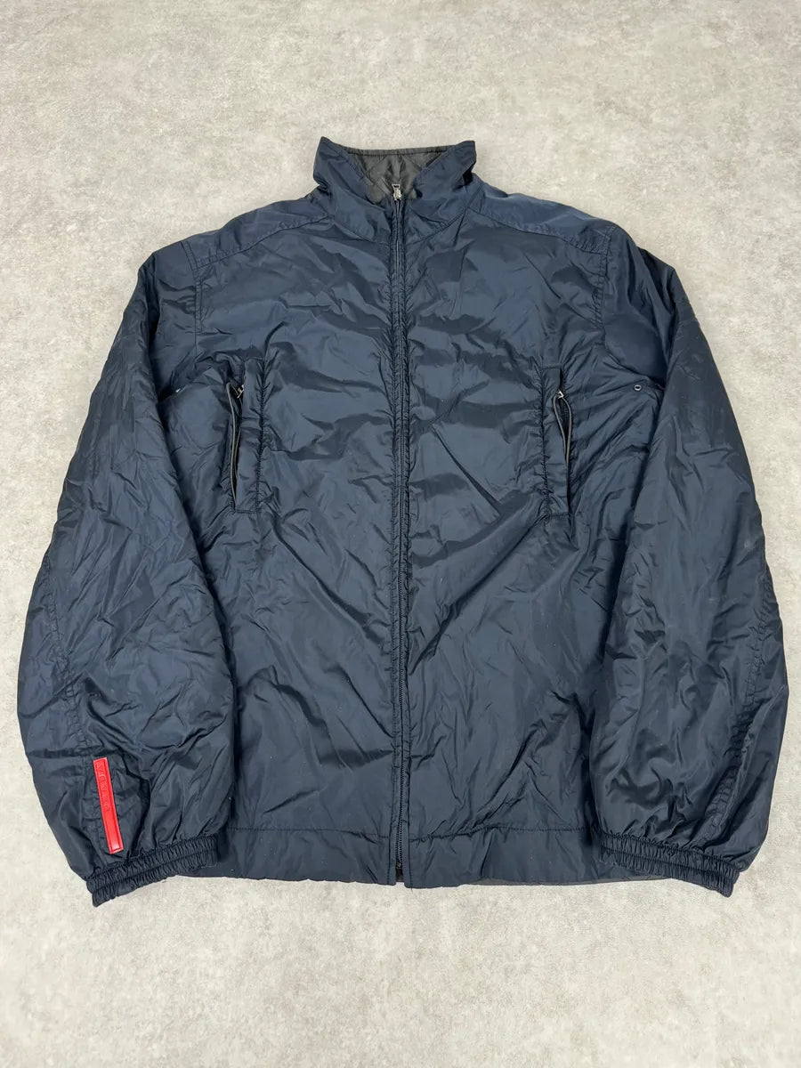 2000s Prada Linea Rossa Navy Windbreaker Jacket YJouaaJ 0