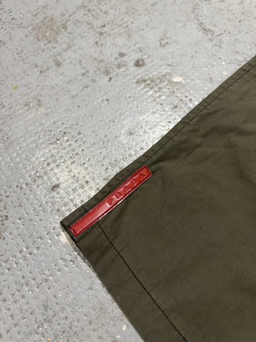 2000s Prada Linea Rossa Olive Green Pants rGmgoSY 10