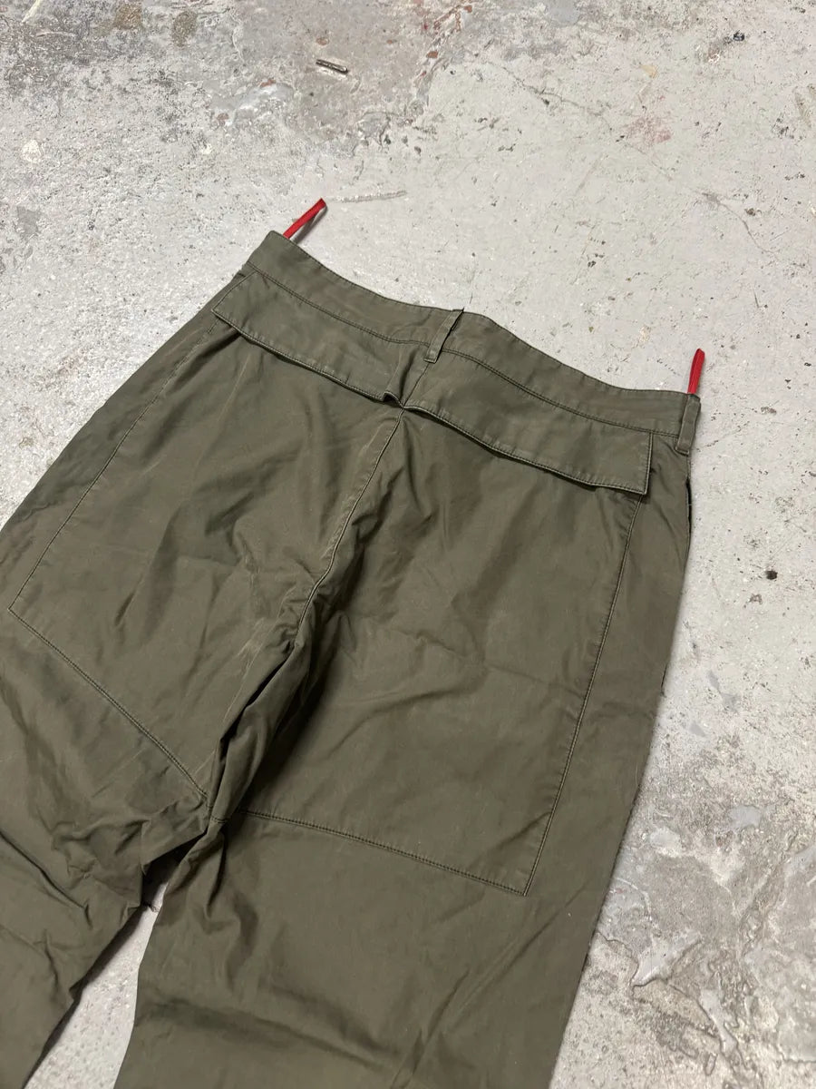 2000s Prada Linea Rossa Olive Green Pants rGmgoSY 11