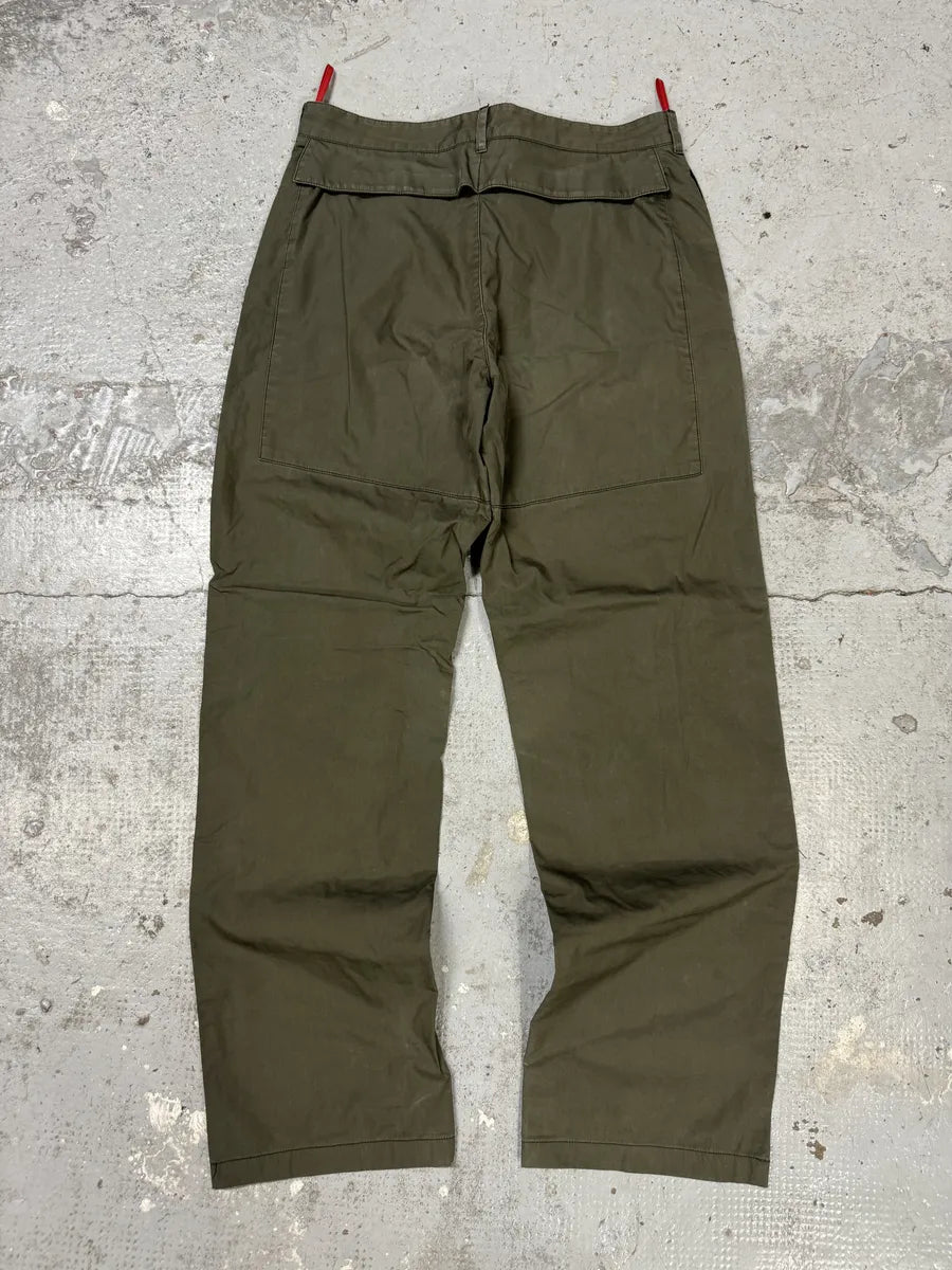 2000s Prada Linea Rossa Olive Green Pants rGmgoSY 4