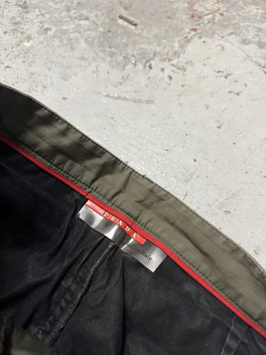 2000s Prada Linea Rossa Olive Green Pants rGmgoSY 7