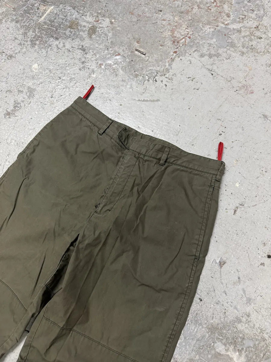 2000s Prada Linea Rossa Olive Green Pants rGmgoSY 9