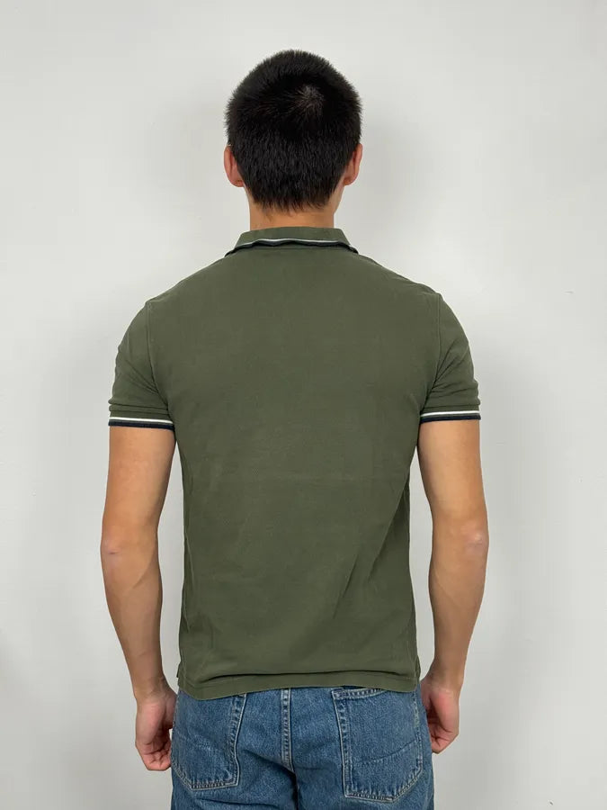 2000s Prada Linea Rossa Olive Green Polo Shirt ChcXlHZ 2
