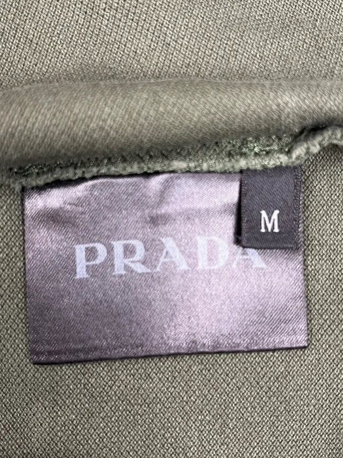 2000s Prada Linea Rossa Olive Green Polo Shirt ChcXlHZ 8