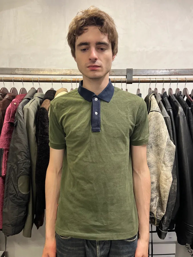 2000s Prada Linea Rossa Olive Polo Shirt YzKSBjx 1