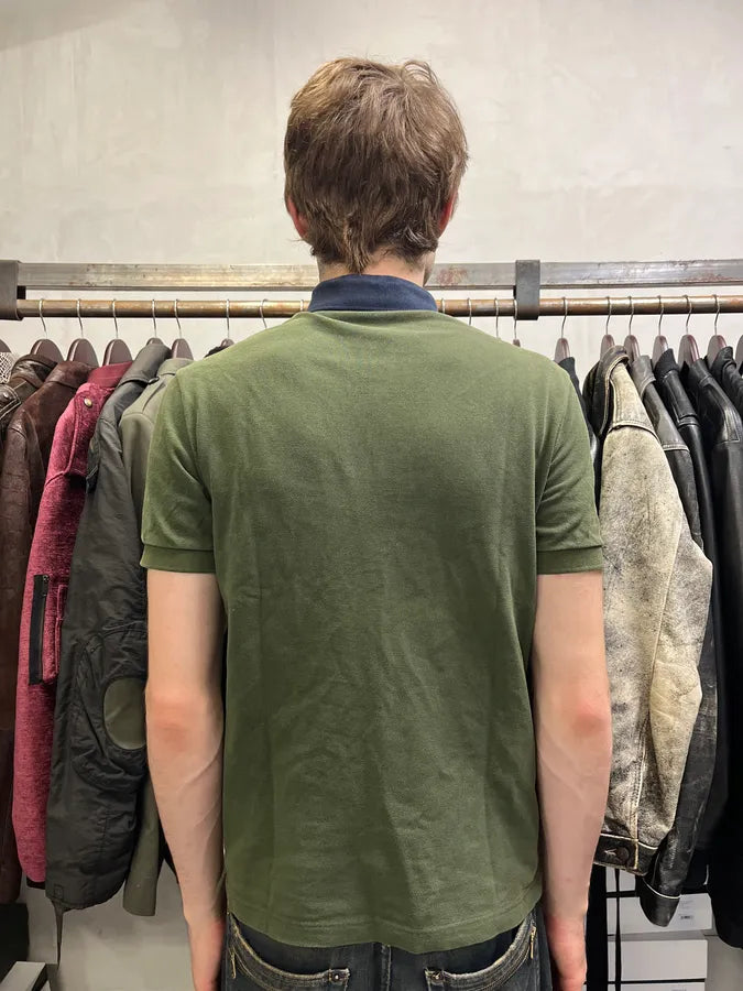 2000s Prada Linea Rossa Olive Polo Shirt YzKSBjx 2