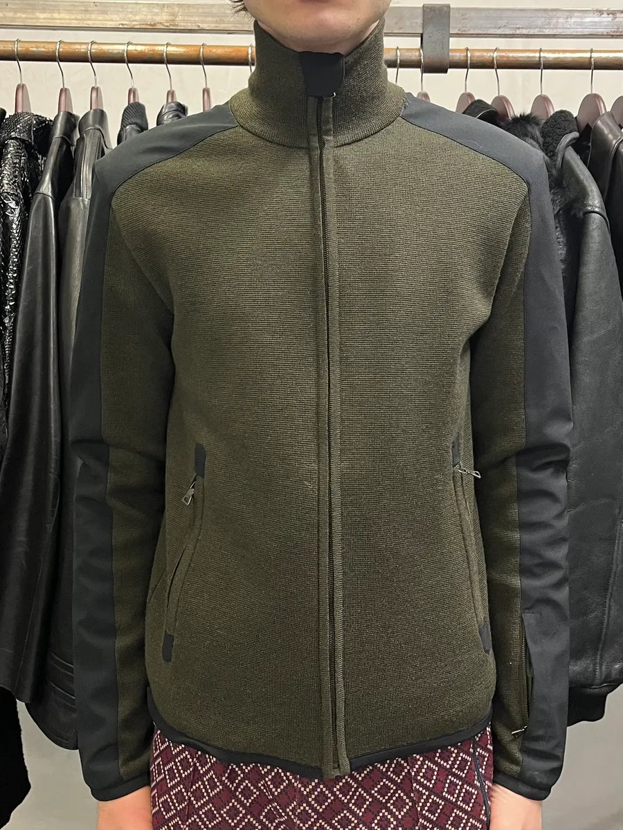 2000s Prada Linea Rossa Olive Zip-up Sweater (M) oYURHrZ 1