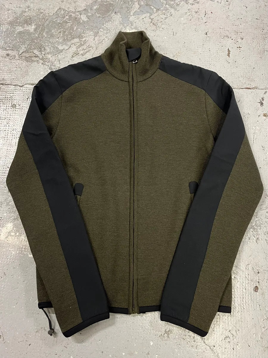 2000s Prada Linea Rossa Olive Zip-up Sweater (M) oYURHrZ 3