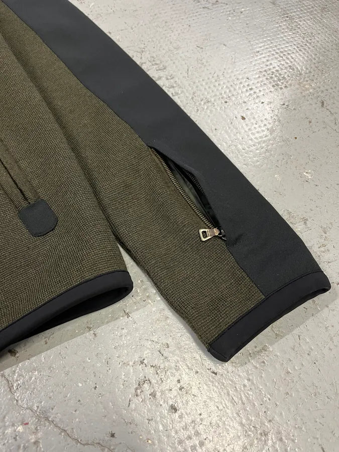 2000s Prada Linea Rossa Olive Zip-up Sweater (M) oYURHrZ 6
