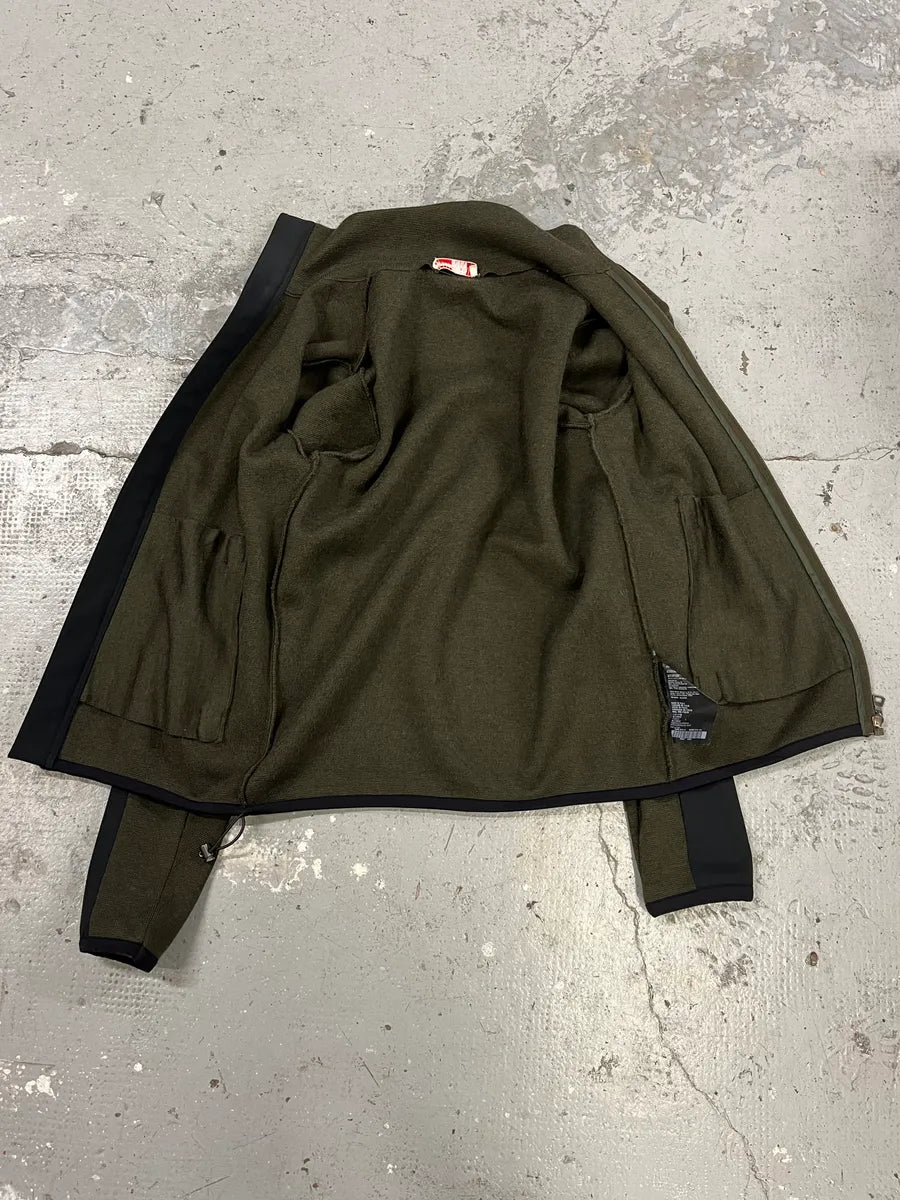 2000s Prada Linea Rossa Olive Zip-up Sweater (M) oYURHrZ 9