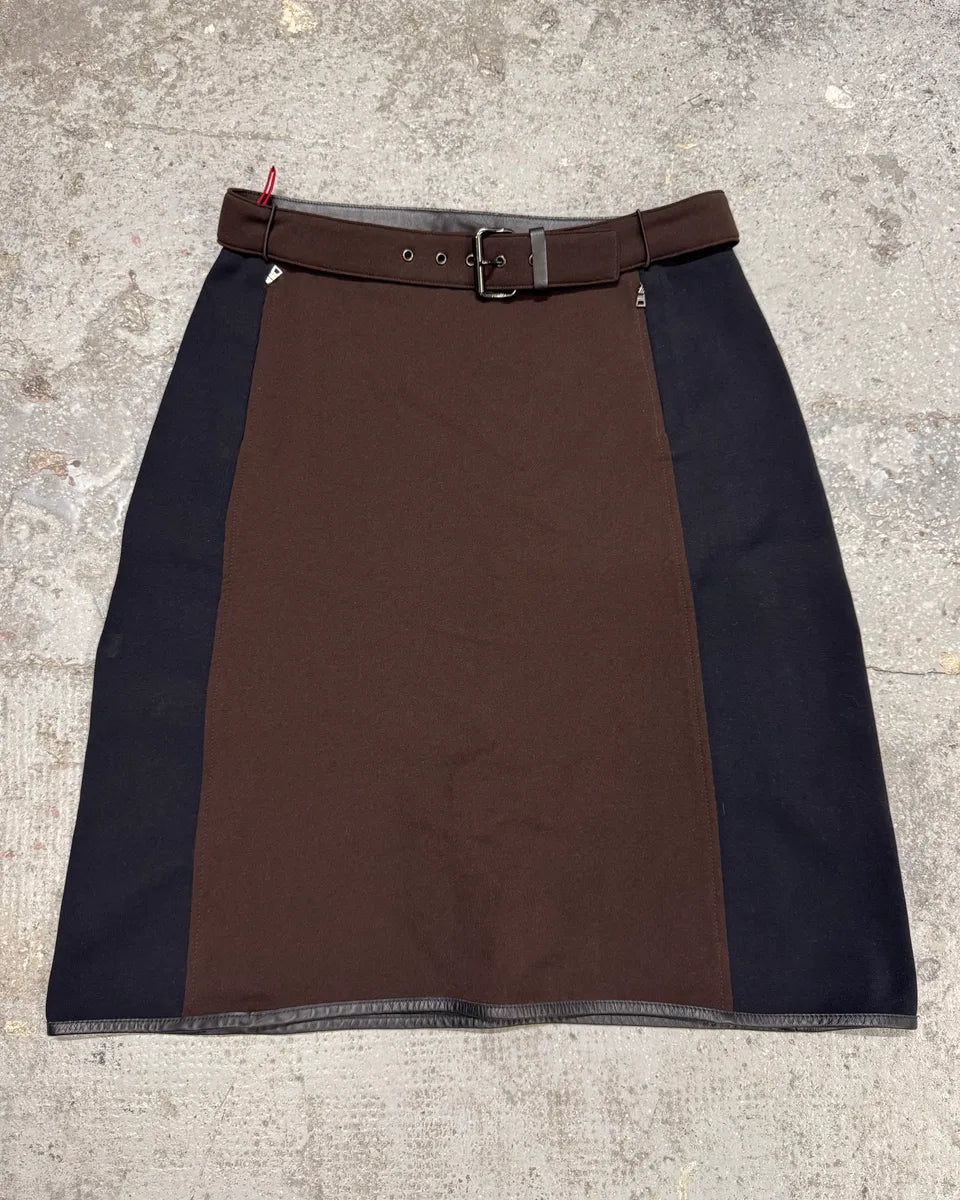 2000s Prada Linea Rossa Sport Brown & Black Skirt (S) 0