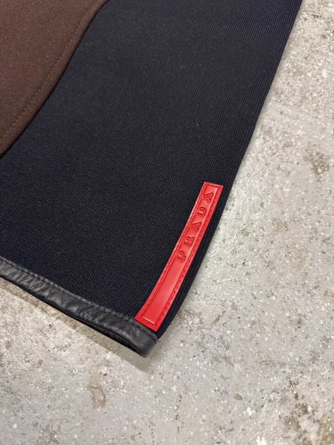 2000s Prada Linea Rossa Sport Brown & Black Skirt (S) 2