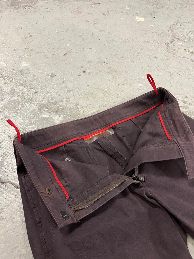 2000s Prada Linea Rossa Sport Brown Pants pzVUtea 9