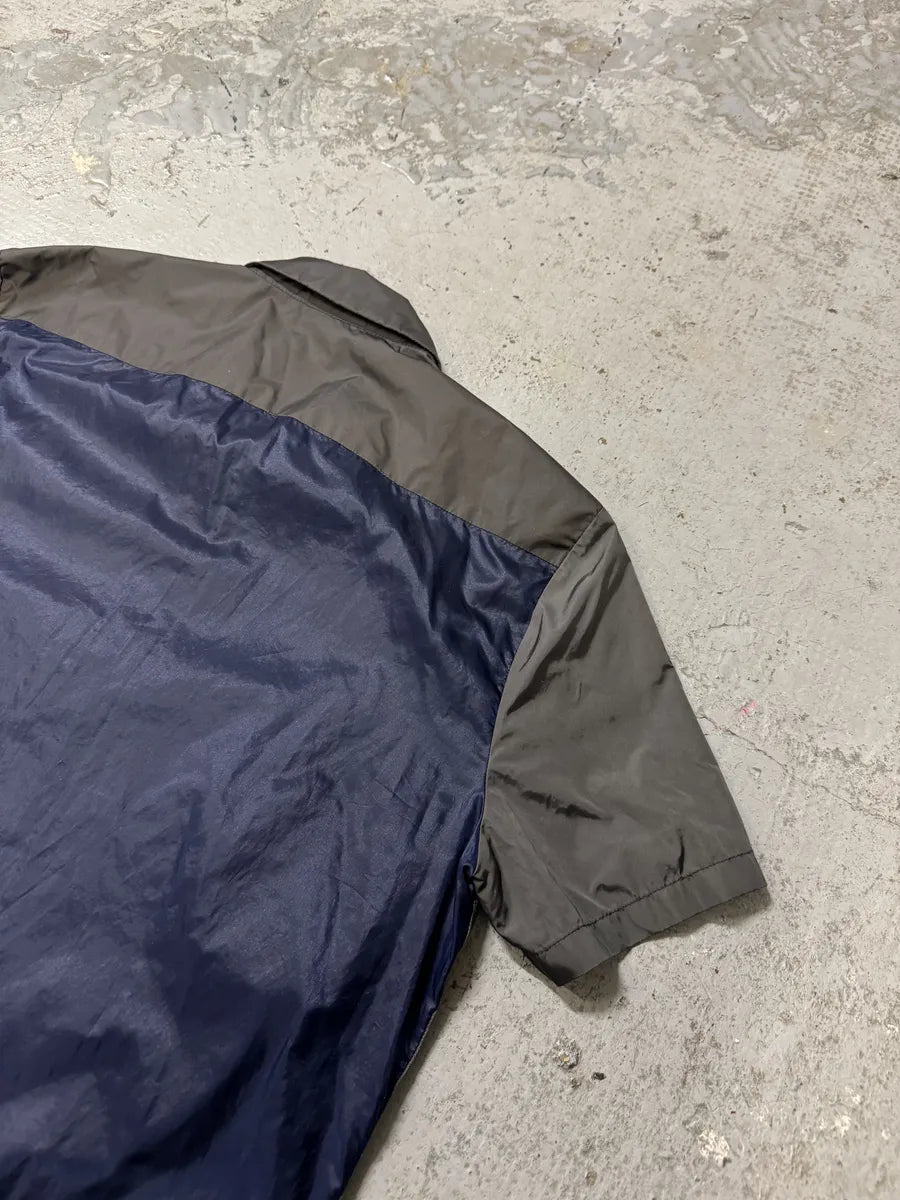 2000s Prada Linea Rossa Sport Grey Short Sleeves Zip-up Nylon Shirt qZsDPqX 5