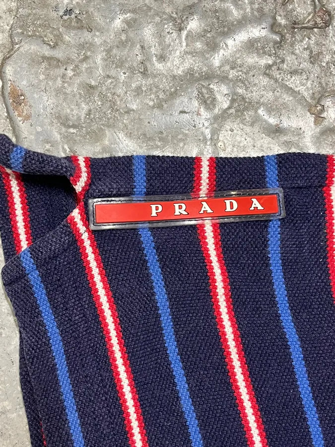 2000s Prada Linea Rossa Striped Polo Shirt CtUHXtC 5