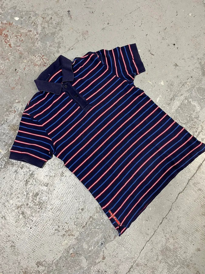 2000s Prada Linea Rossa Striped Polo Shirt CtUHXtC 3