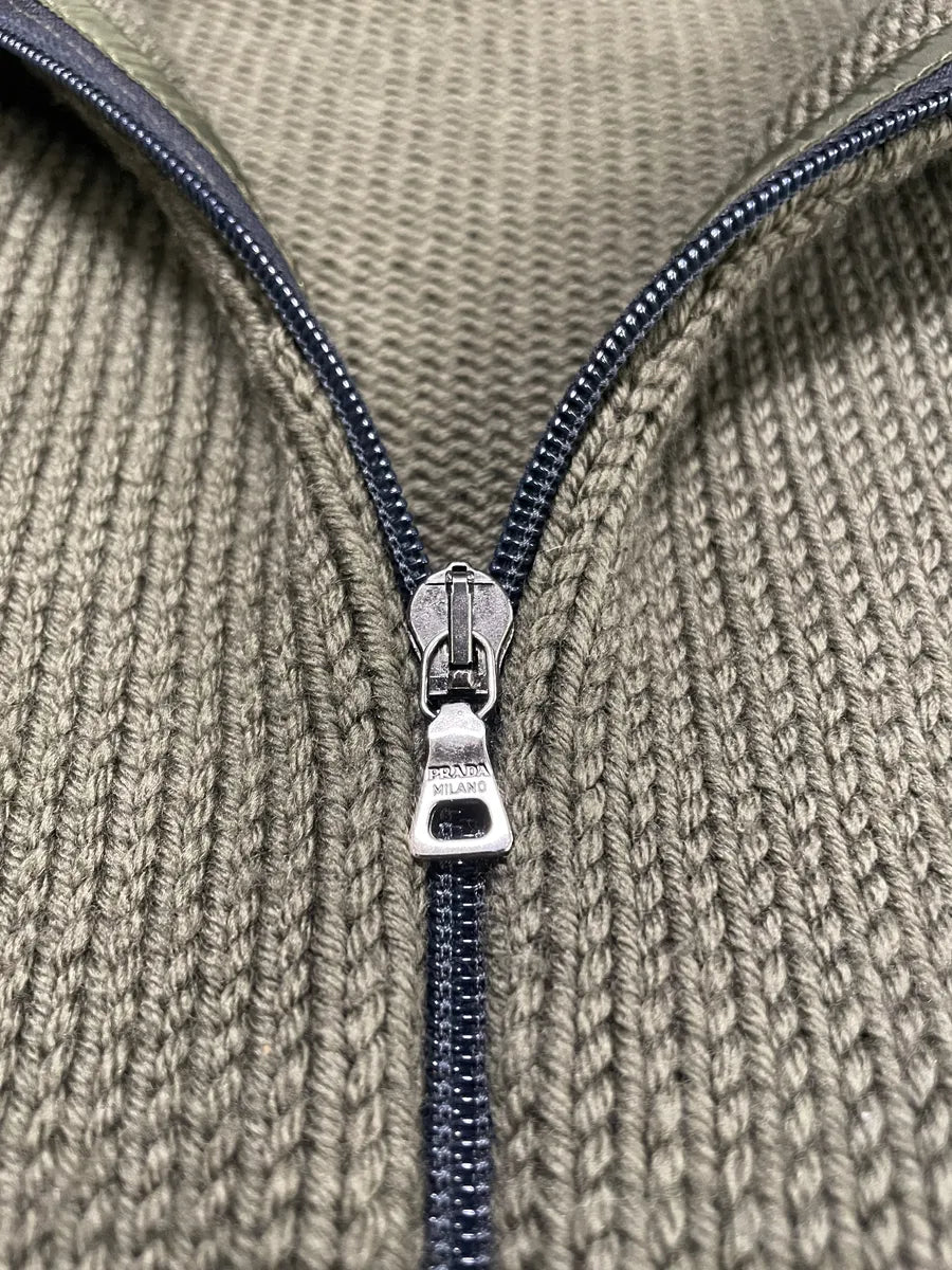 2000s Prada Linea Rossa Tactical Nylon Wool Zip-Up Sweate (XS/S) 2