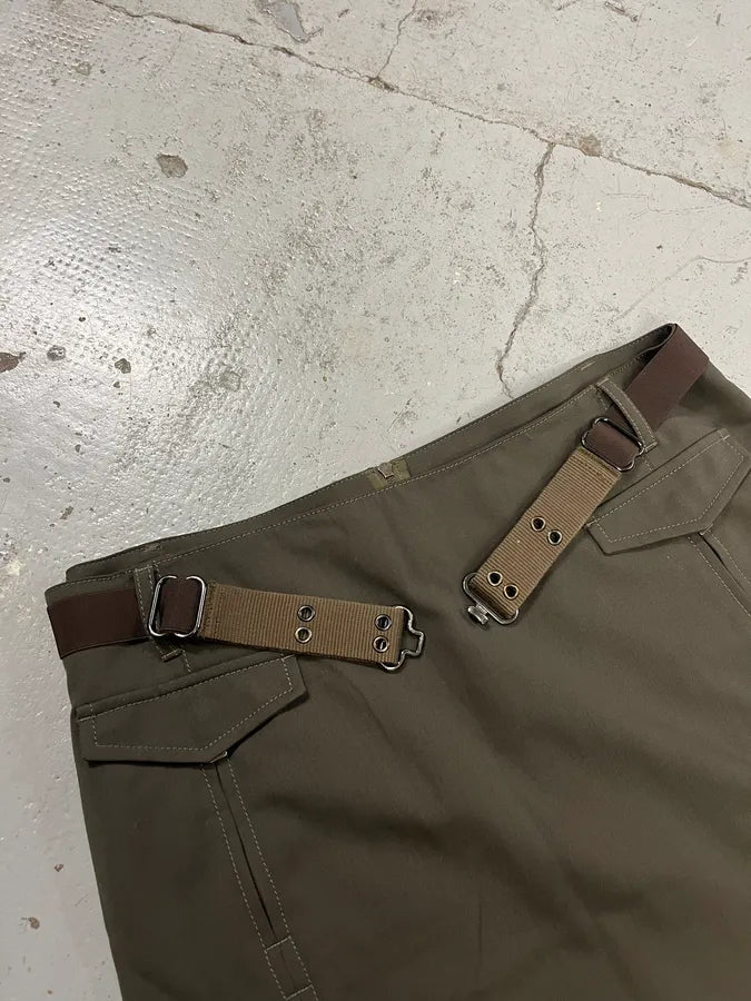 2000s Prada Linea Rossa Technical Khaki Skirt PdMSNsJ 10