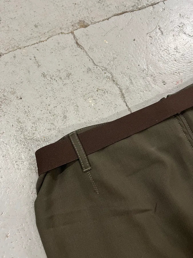 2000s Prada Linea Rossa Technical Khaki Skirt PdMSNsJ 8