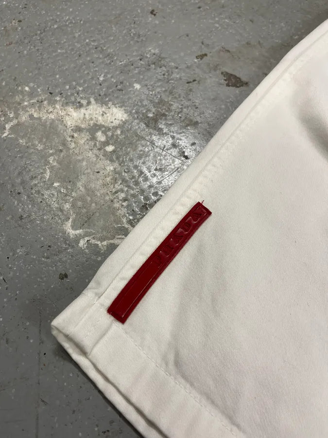 2000s Prada Linea Rossa White Sport Relaxed Large Pants (L) 3
