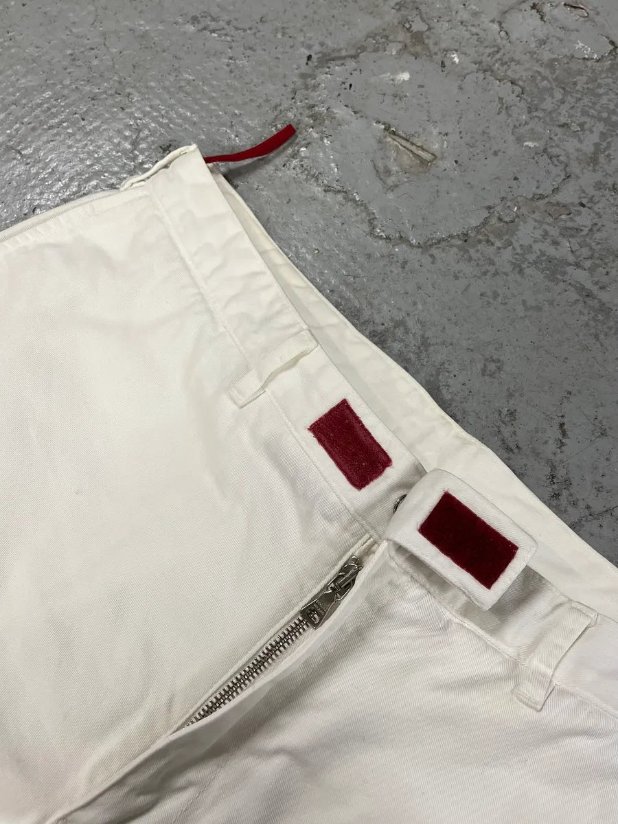 2000s Prada Linea Rossa White Sport Relaxed Large Pants (L) 4