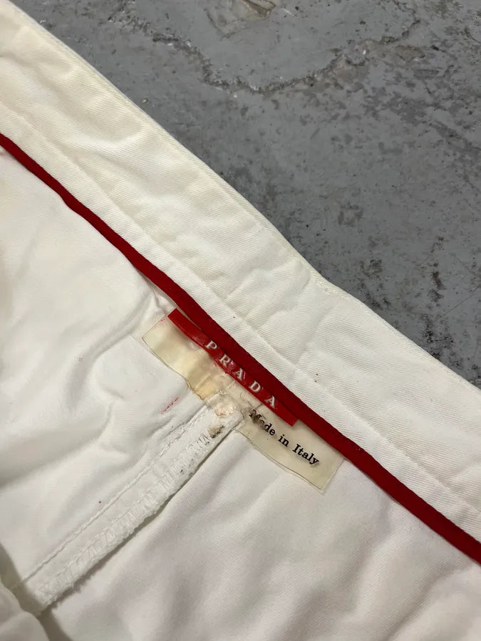 2000s Prada Linea Rossa White Sport Relaxed Large Pants (L) 7