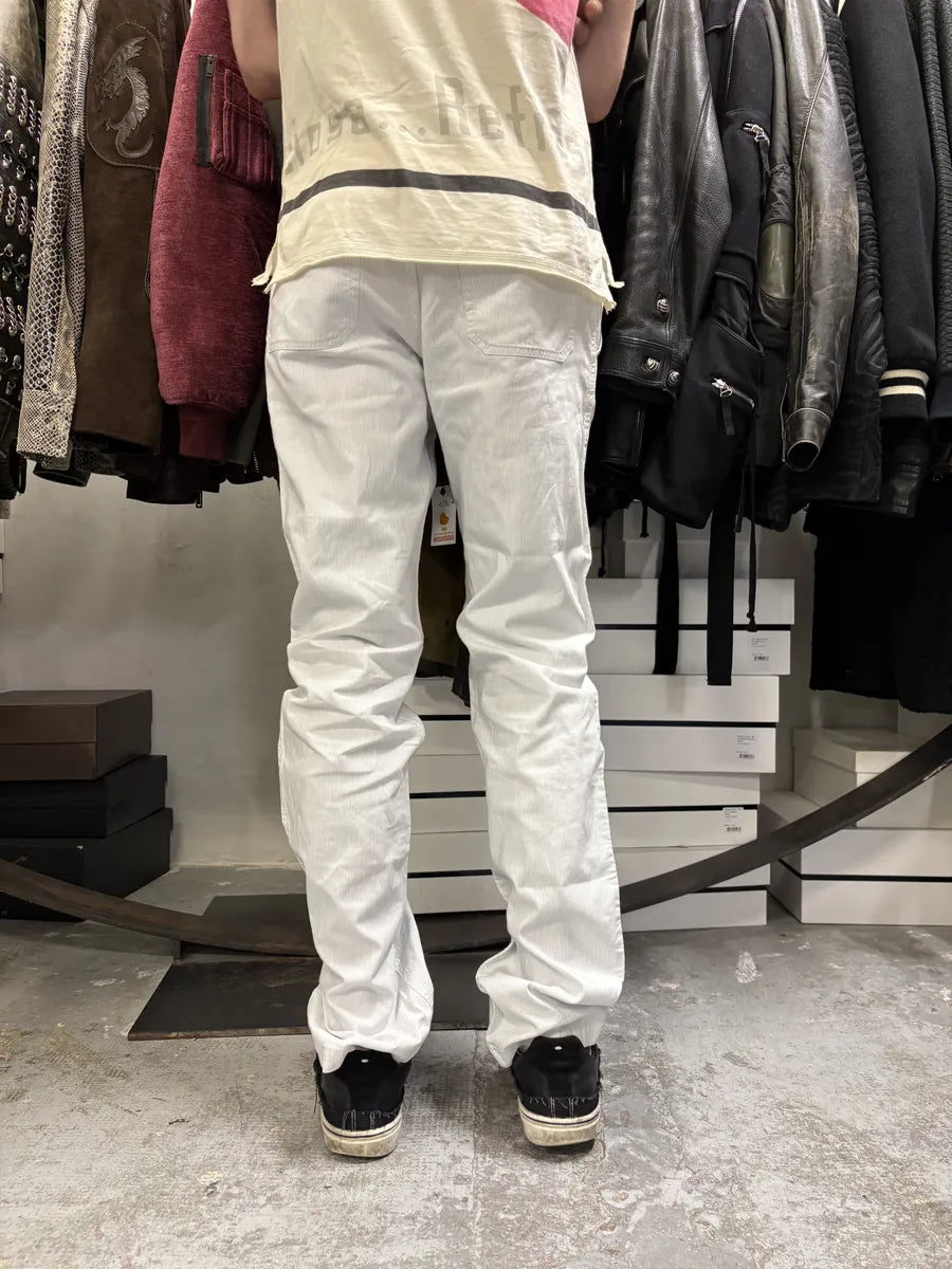 2000s Prada Linea Rossa White Striped Pants xYWzxyP 2