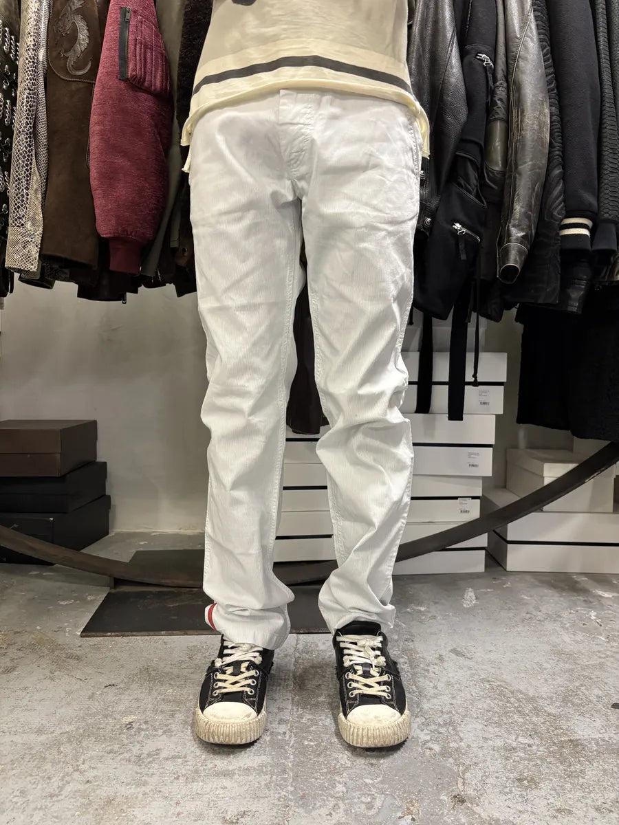 2000s Prada Linea Rossa White Striped Pants xYWzxyP 3