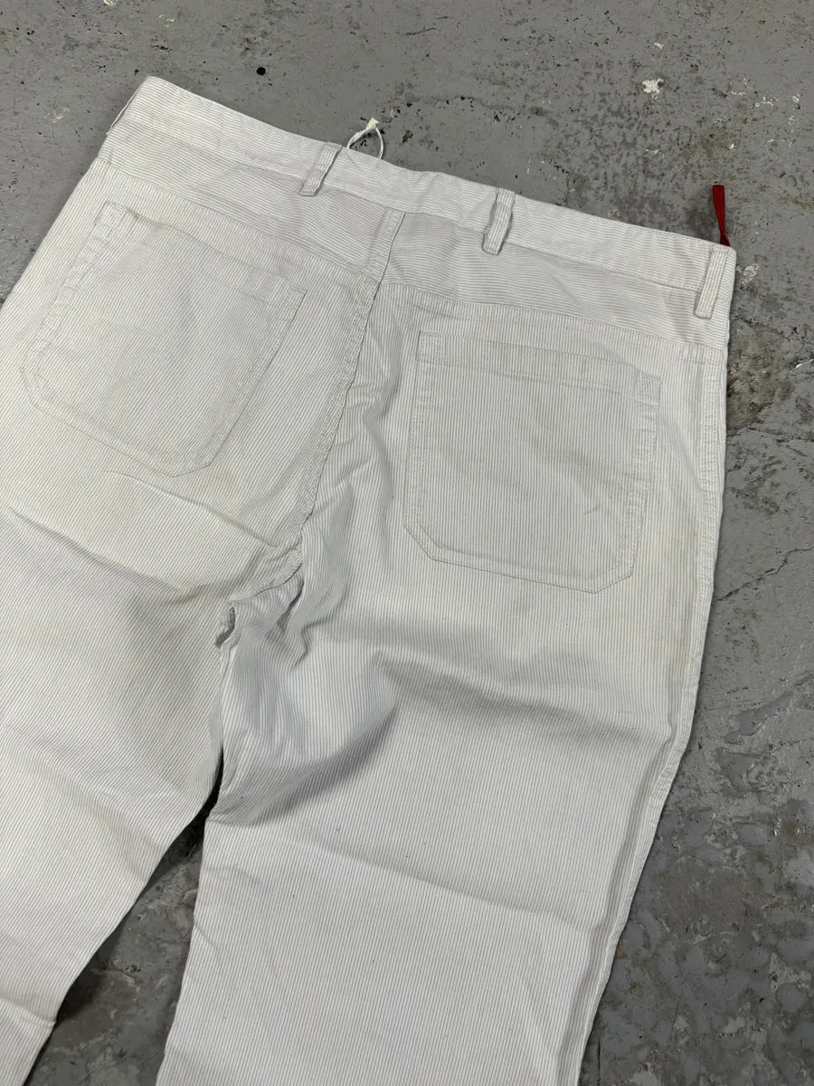 2000s Prada Linea Rossa White Striped Pants xYWzxyP 5