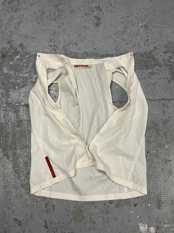 2000s Prada Linea Rossa White Tactical Vest Jacket McQlWJa 1