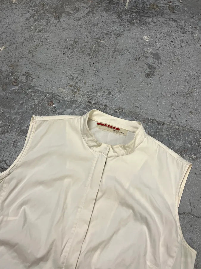 2000s Prada Linea Rossa White Tactical Vest Jacket McQlWJa 4
