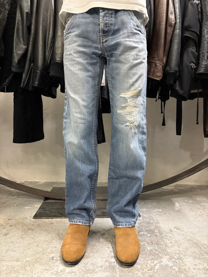 2000s Prada Loose Blue Denim Jeans chuChNe 0