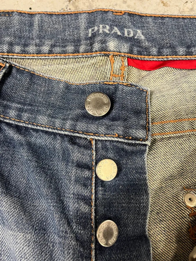 2000s Prada Loose Blue Denim Jeans chuChNe 7