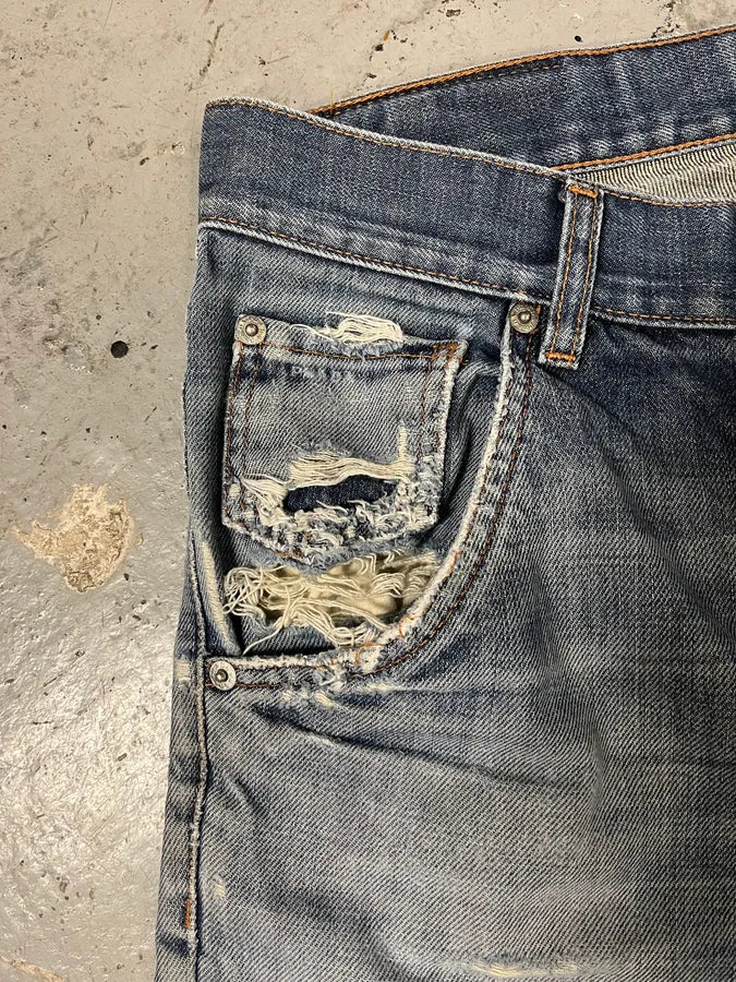 2000s Prada Loose Blue Denim Jeans chuChNe 8