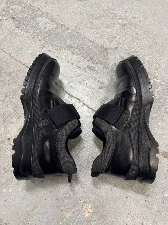 2000s Prada Low Leather Black Strap Boots (43eu/us9.5) 1