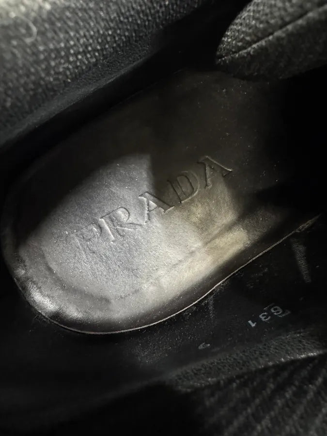 2000s Prada Low Leather Black Strap Boots (43eu/us9.5) 5