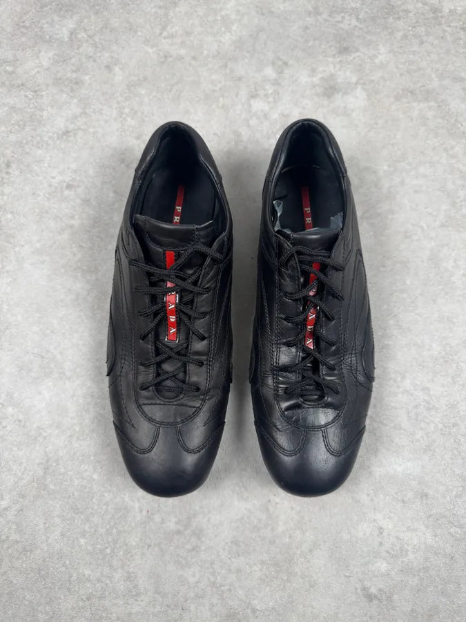 2000s Prada Low Trainers Black Leather Shoes SUTsmkQ 1