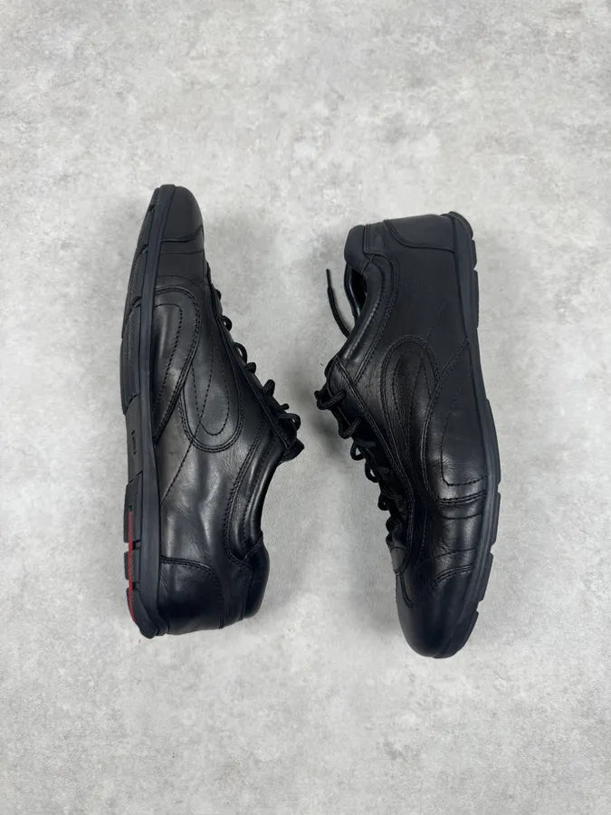 2000s Prada Low Trainers Black Leather Shoes SUTsmkQ 2