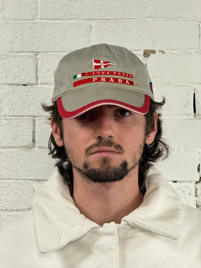 2000s Prada Luna Rossa Beige Cap DGzWISE 1