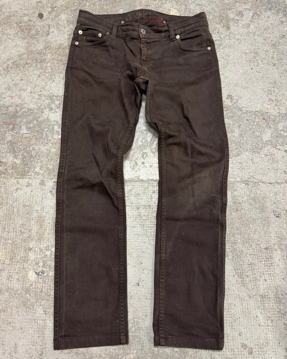 2000s Prada Luna Rossa Brown Pants (S) 0