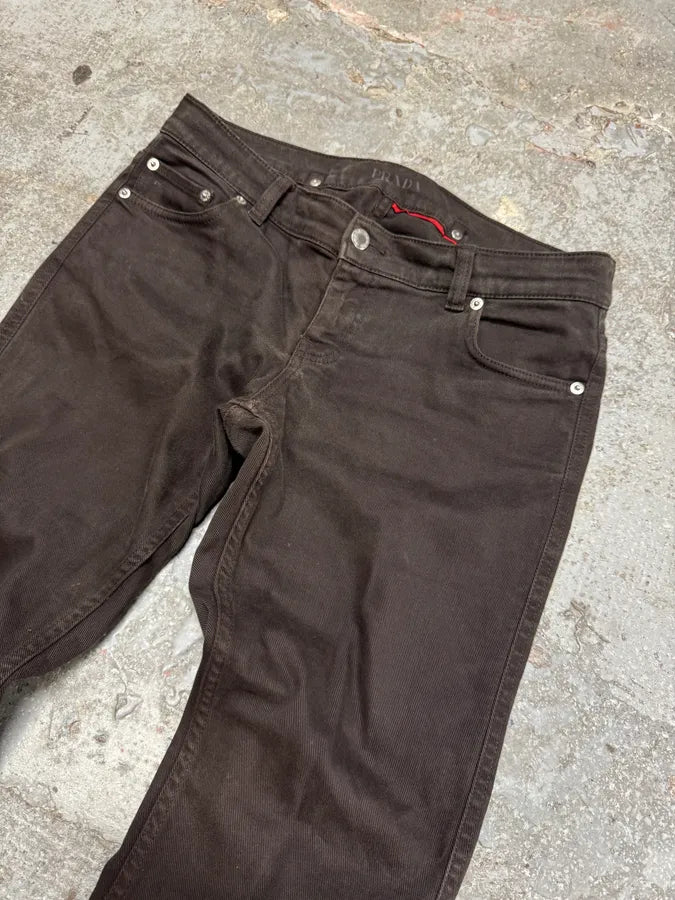 2000s Prada Luna Rossa Brown Pants (S) 1