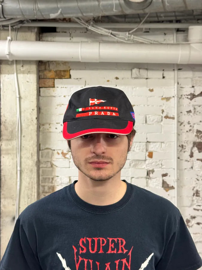 2000s Prada Luna Rossa Challenge Black & Red Cap oJpcqfP 1