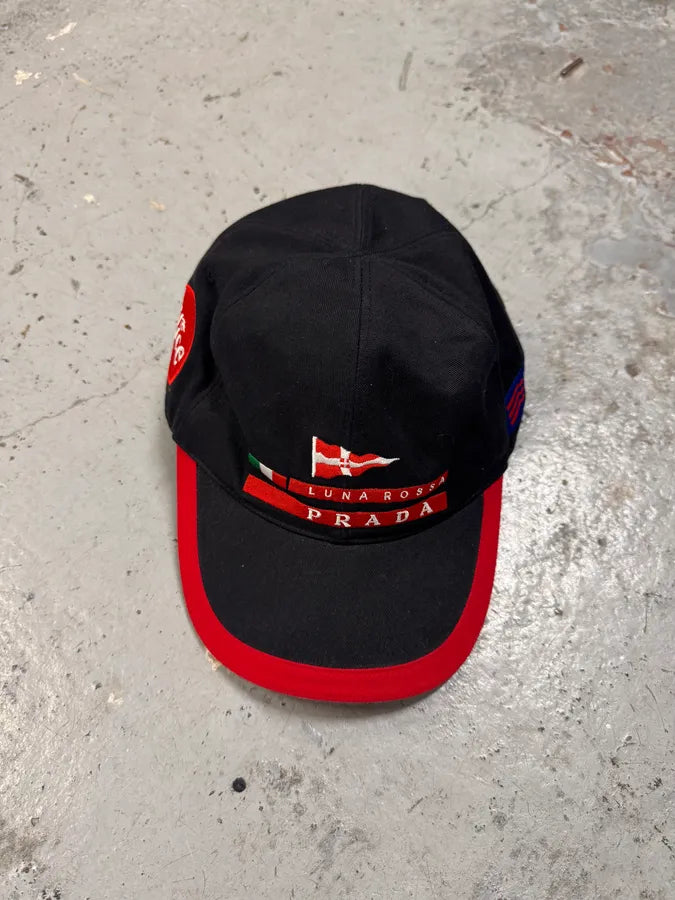 2000s Prada Luna Rossa Challenge Black & Red Cap oJpcqfP 6