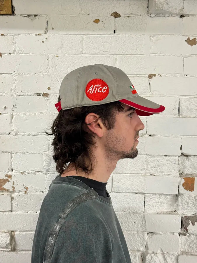 2000s Prada Luna Rossa Embroidered Grey Racing Cap wUJxjgY 2