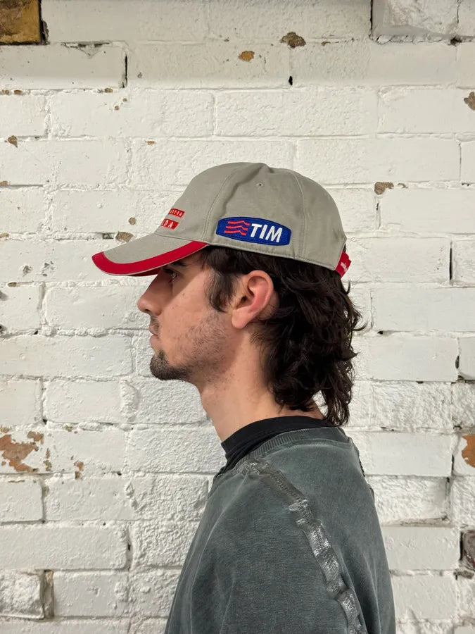 2000s Prada Luna Rossa Embroidered Grey Racing Cap wUJxjgY 3