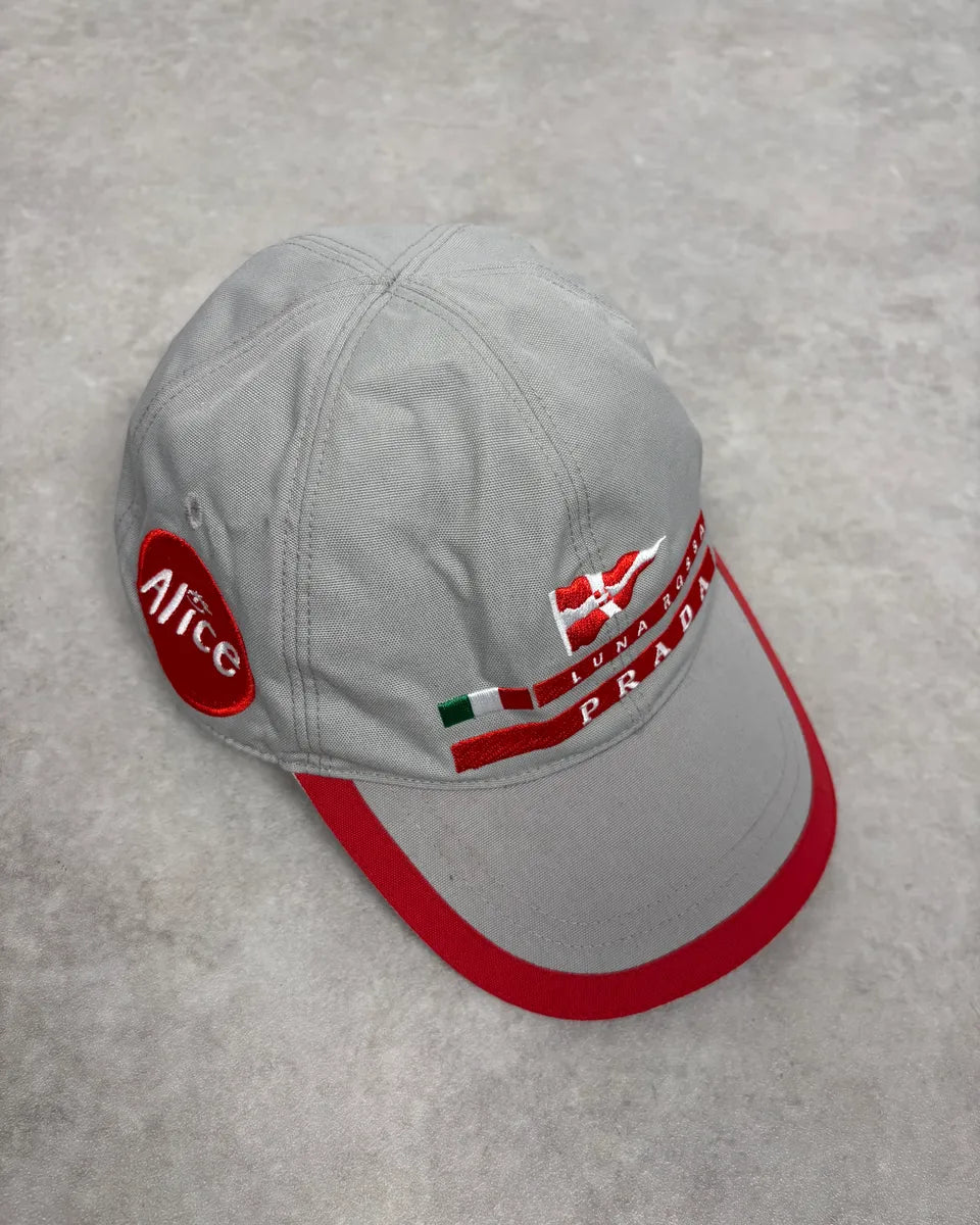 2000s Prada Luna Rossa Grey Embroidered Logo Cap IQBgqjA 0